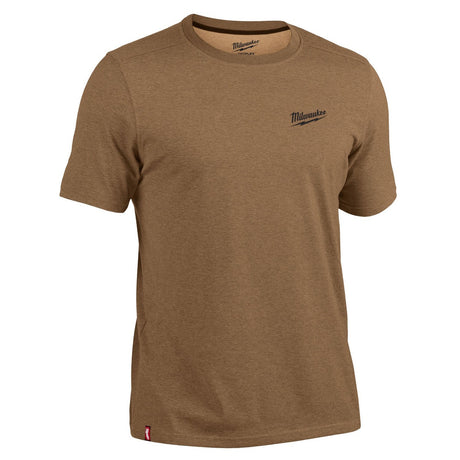 Milwaukee 603N-L FREEFLEX Hybrid Work Tee Short Sleeve Moisture Wicking UPF 50 Brown Large
