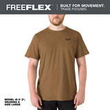 Milwaukee 603N-XL FREEFLEX Hybrid Work Tee Short Sleeve Moisture Wicking UPF 50 Brown XL - 2
