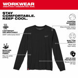 Milwaukee 604B Hybrid Work Tee - Long Sleeve - Black - 3