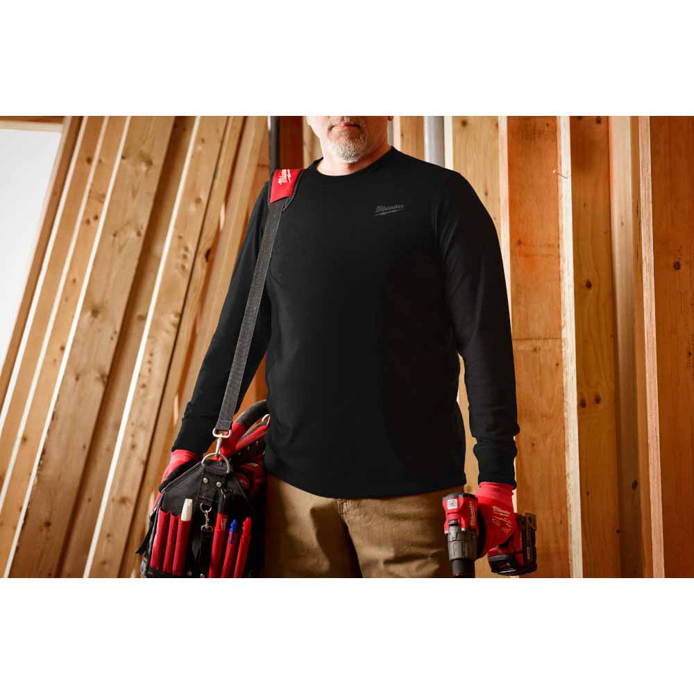 Milwaukee 604B Hybrid Work Tee - Long Sleeve - Black - 4