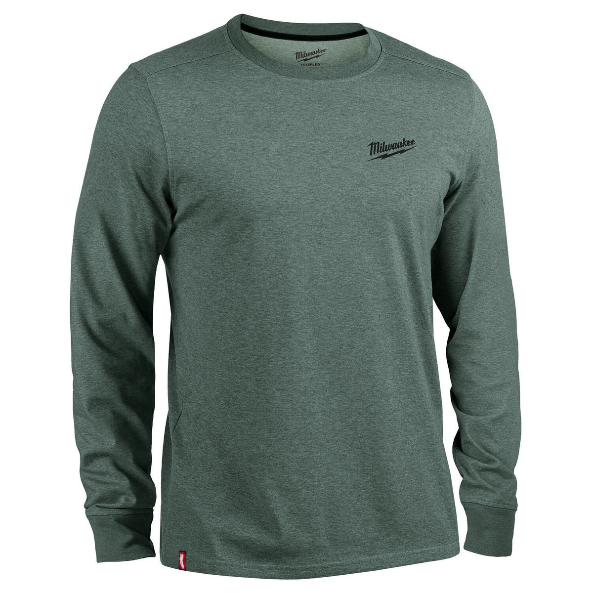 Milwaukee 604E-L FREEFLEX Long Sleeve Hybrid Work Tee Moisture Wicking UPF 50 Dark Green Large