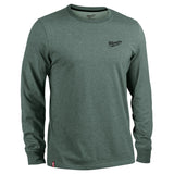 Milwaukee 604E-L FREEFLEX Long Sleeve Hybrid Work Tee Moisture Wicking UPF 50 Dark Green Large