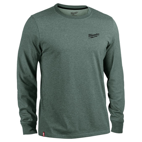 Milwaukee 604E-L FREEFLEX Long Sleeve Hybrid Work Tee Moisture Wicking UPF 50 Dark Green Large