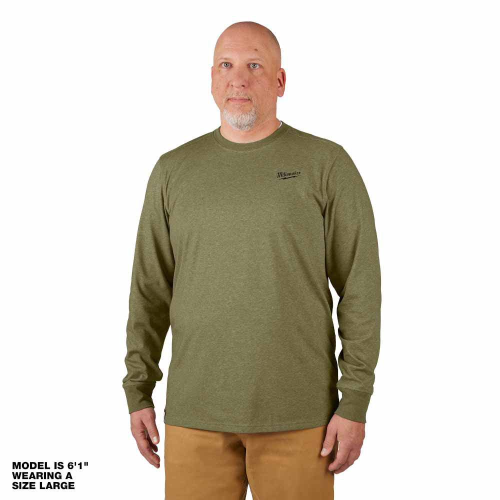 Milwaukee 604GN Hybrid Work Tee - Long Sleeve - Green - 2