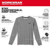 Milwaukee 604G Hybrid Work Tee - Long Sleeve - Gray - 3