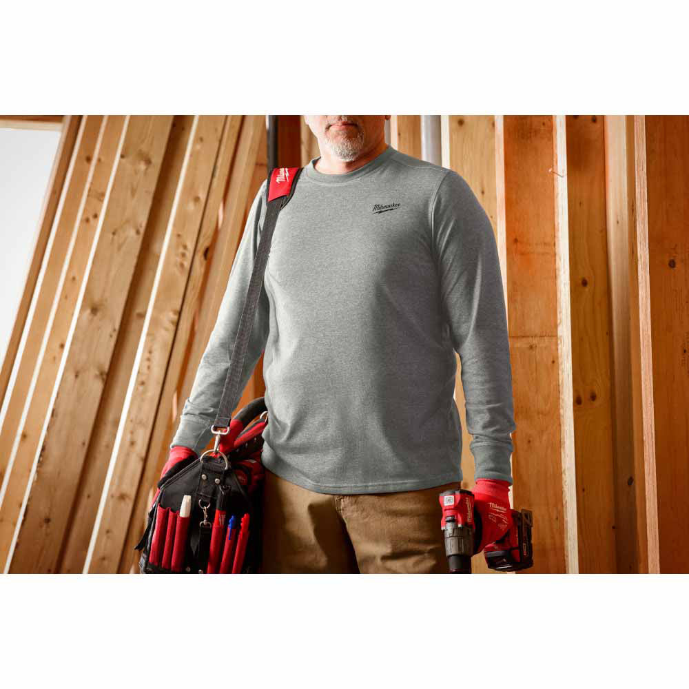 Milwaukee 604G Hybrid Work Tee - Long Sleeve - Gray - 4