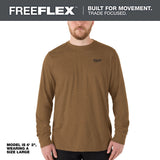 Milwaukee 604N-2X FREEFLEX Hybrid Long Sleeve Work Tee with UPF 50 and Moisture Wicking Brown 2XL - 2