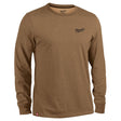 Milwaukee 604N-3X Freeflex Hybrid Work Tee Long Sleeve Moisture Wicking UPF 50 Brown 3XL