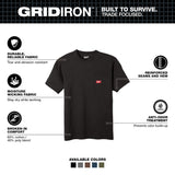 Milwaukee 605B GRIDIRON Pocket T-Shirt - Short Sleeve Black - 2