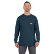 Milwaukee 606BL GRIDIRON Pocket T-Shirt - Long Sleeve Blue