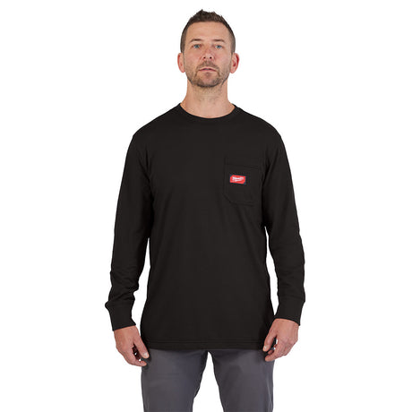 Milwaukee 606B GRIDIRON Pocket T-Shirt - Long Sleeve Black