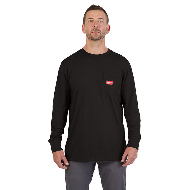 Milwaukee 606B GRIDIRON Pocket T-Shirt - Long Sleeve Black