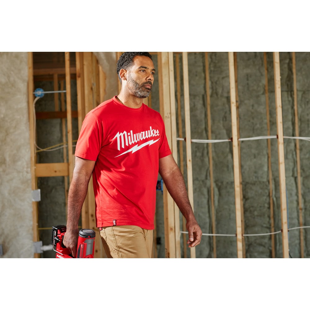 Milwaukee 607R Heavy Duty T-Shirt - Short Sleeve Logo Red - 4