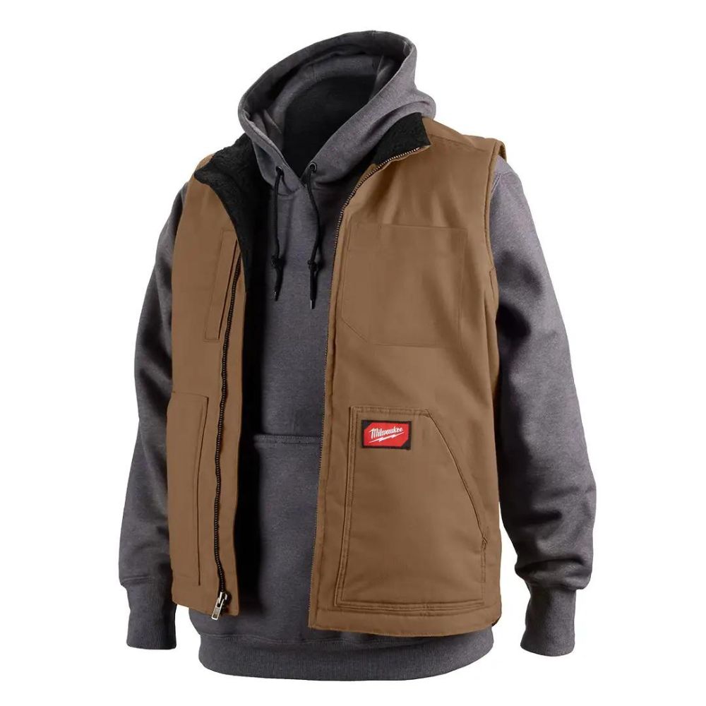 Milwaukee 801BR-L Heavy Duty Sherpa-Lined Vest - Brown L - 3