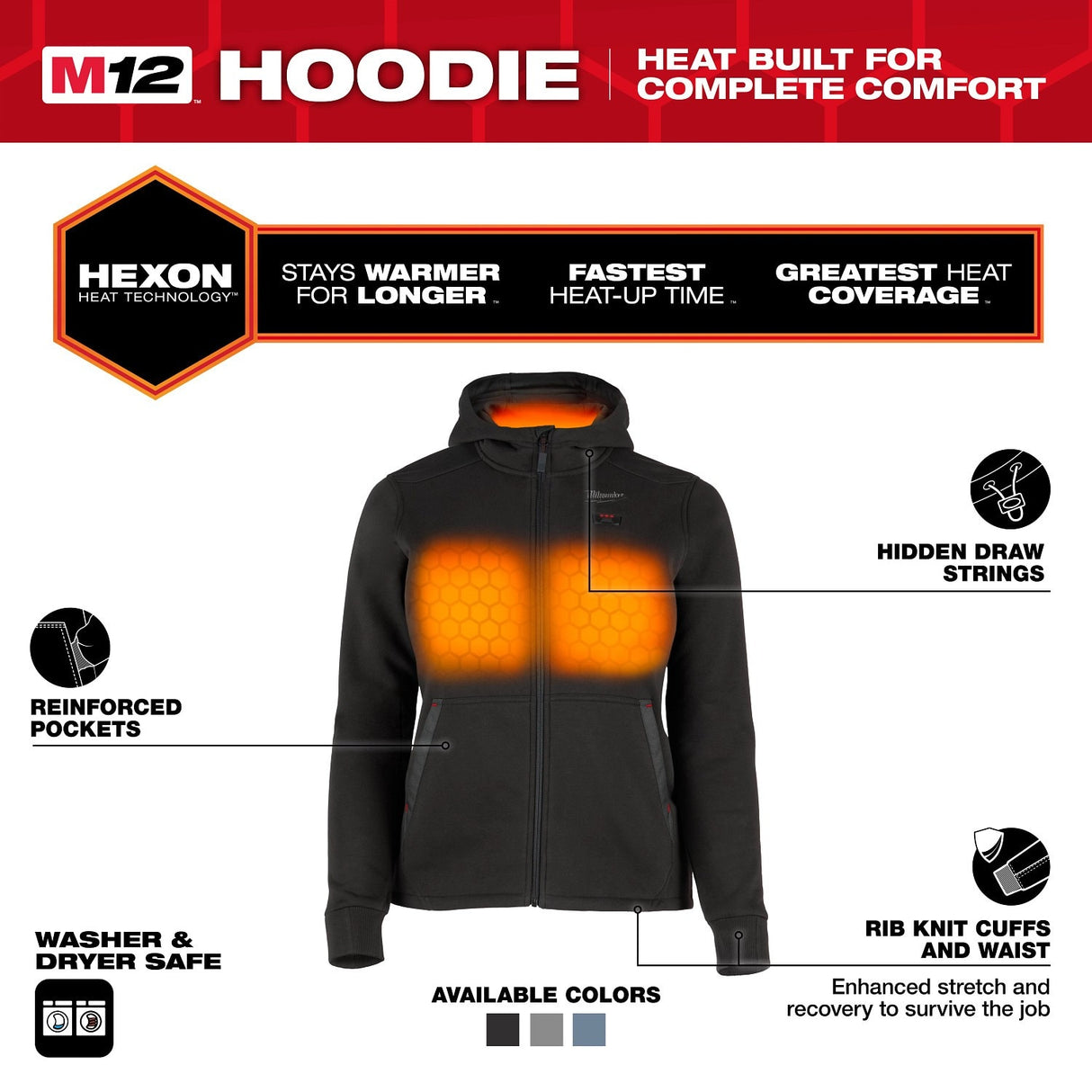 Milwaukee F200B-21 M12 Women's Heated Hoodie Kit - Black - 2