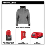 Milwaukee F200G-21 M12 Women's Heated Hoodie Kit - Gray - 3