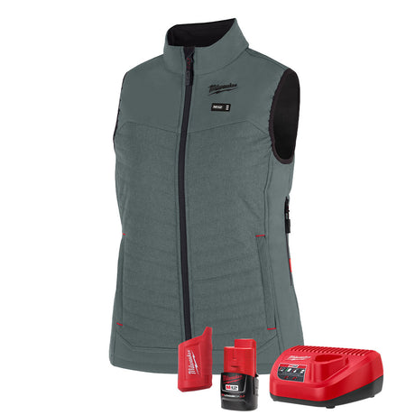 Milwaukee F300E-21 M12 Women's Green Axis Vest with (1) 3.0 Ah Battery and Charger - 2