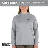 Milwaukee F550G-XL Womens WORKSKIN Hooded Sun Shirt Sweat Wicking UPF 50 Sun Protection Gray XL - 2