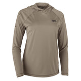Milwaukee F550N-2X Womens WORKSKIN Hooded Sun Shirt with UPF 50 Plus Sun Protection 27.5 in H x 22.5 in W Sandstone 2X