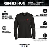 Milwaukee F551B-S Women's GRIDIRON Pocket T-Shirt - Long Sleeve Black S - 2