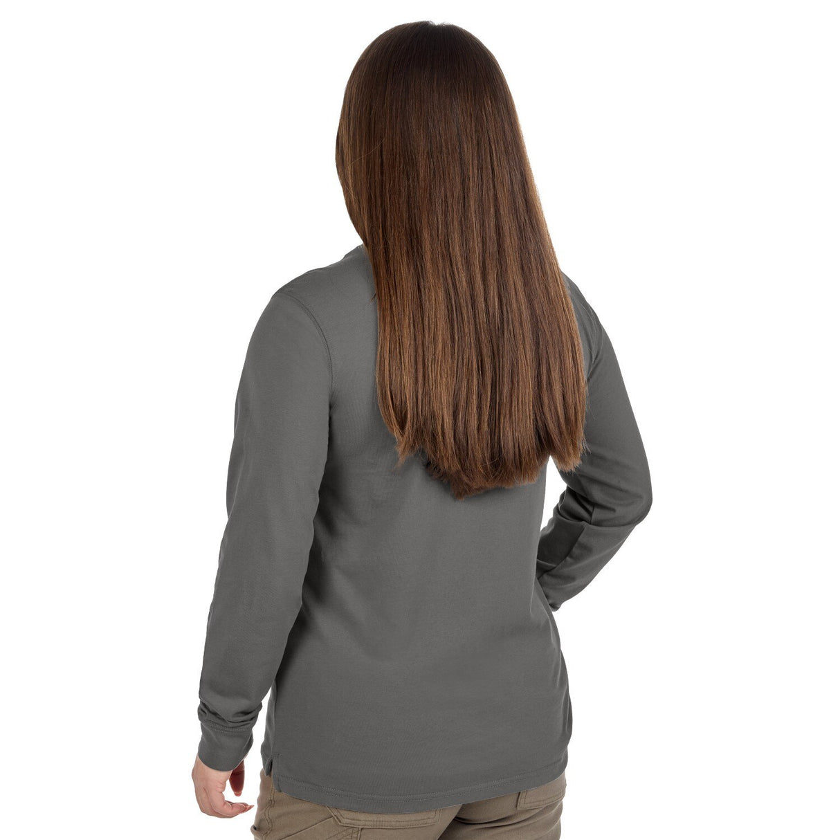 Milwaukee F551G-2X Women's GRIDIRON Pocket T-Shirt - Long Sleeve Gray 2X - 7