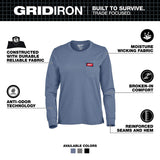 Milwaukee F551U-XL Women's GRIDIRON Pocket T-Shirt - Long Sleeve Blue XL - 2