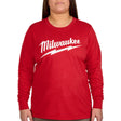 Milwaukee F553R-M Women's GRIDIRON Logo Tee - Long Sleeve Red M