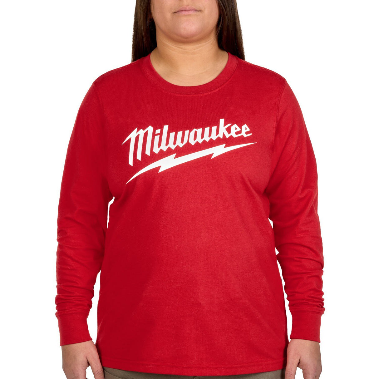 Milwaukee F553R-M Women's GRIDIRON Logo Tee - Long Sleeve Red M