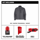 Milwaukee M100G-21 M12 Heated Gray Toughshell Jacket with (1) 3.0 Ah Battery and Charger - 5