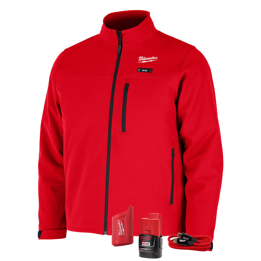 Milwaukee M100R-21 M12 Heated Red Toughshell Jacket with (1) 3.0 Ah Battery and Charger - 2