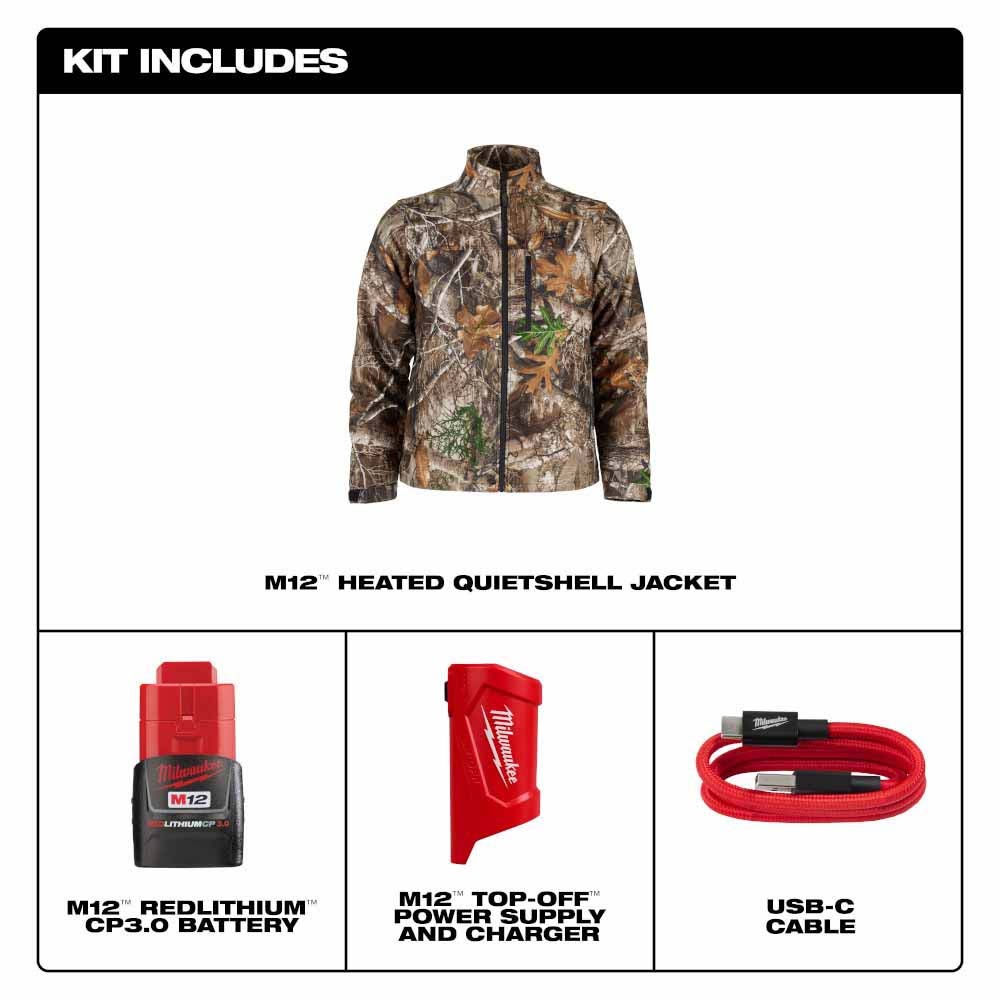 Milwaukee M101C-21 M12 Heated Camo Quietshell Jacket with (1) 3.0 Ah Battery and Charger - 5