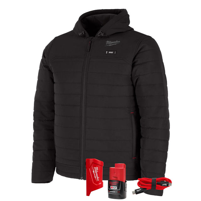 Milwaukee M102B-21 M12 Heated Black Axis Jacket with (1) 3.0 Ah Battery and Charger - 2