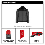 Milwaukee M102G-21 M12 Heated Gray Axis Jacket with (1) 3.0 Ah Battery and Charger - 5