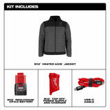 Milwaukee M102G-21 M12 Heated Gray Axis Jacket with (1) 3.0 Ah Battery and Charger - 5