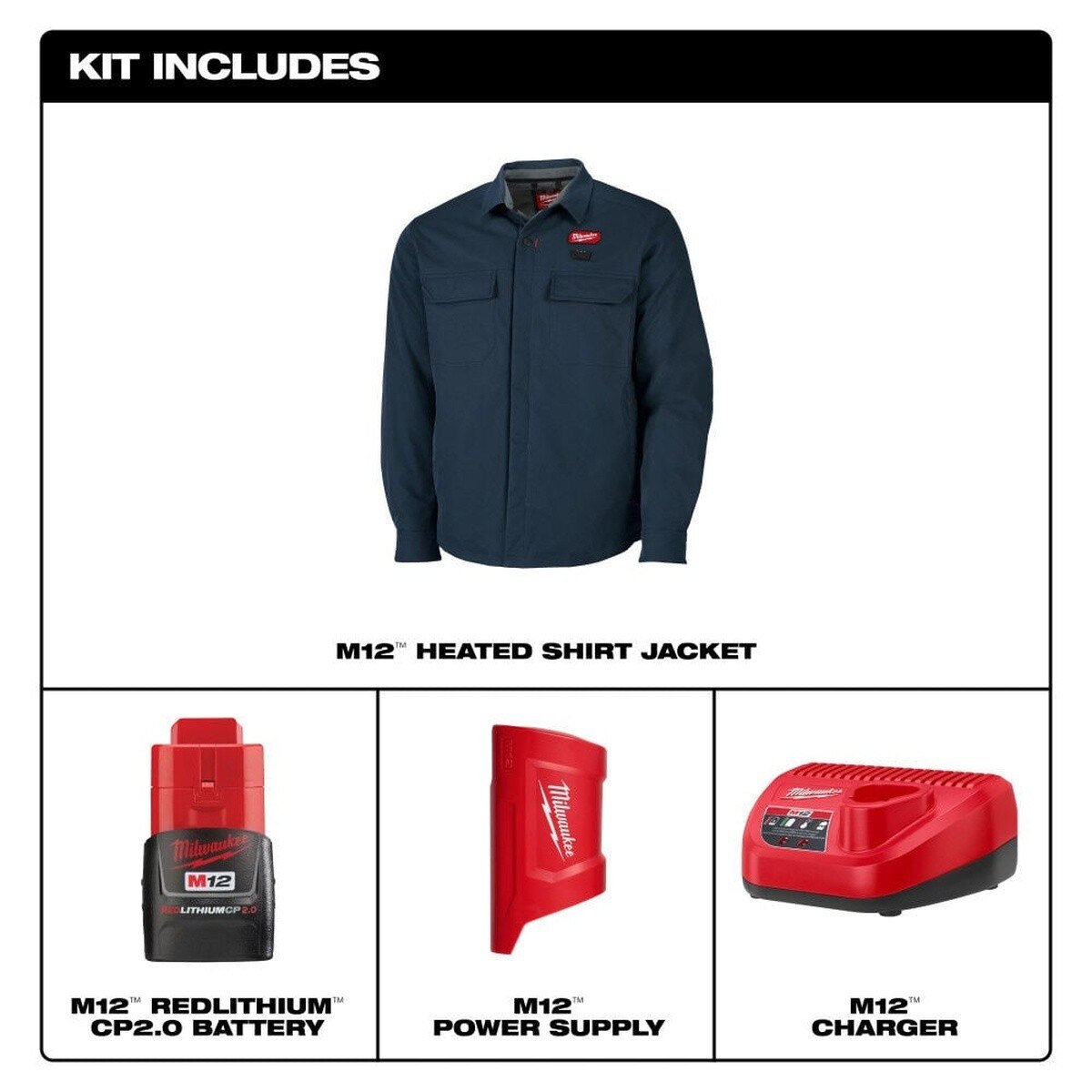 Milwaukee M103U-21 M12 Shirt Jacket Navy - 3