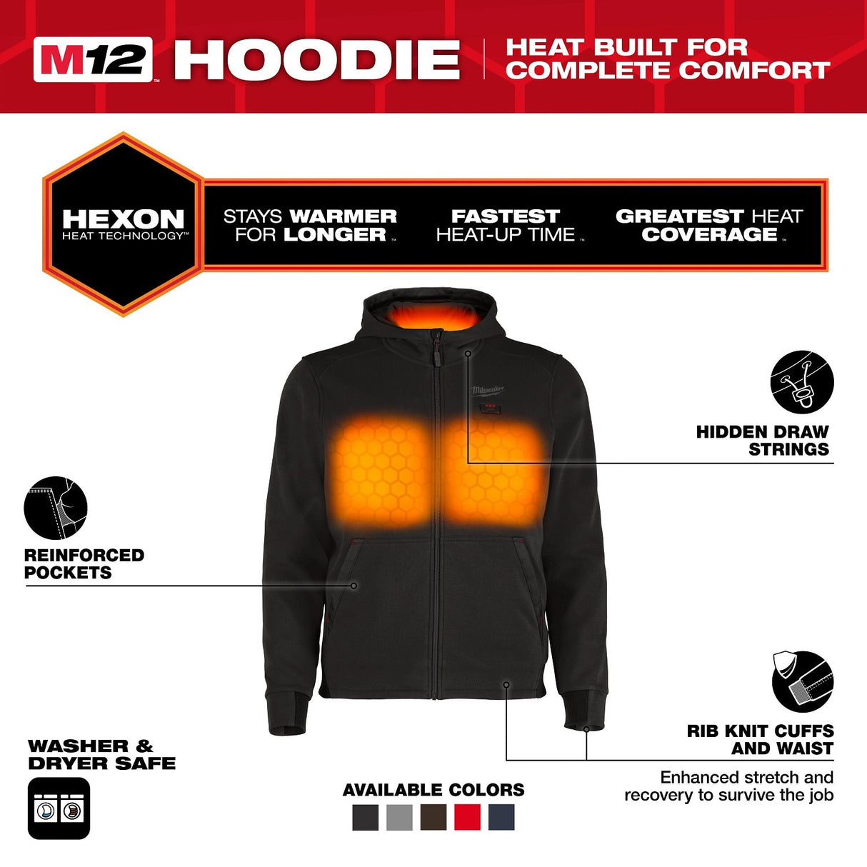 Milwaukee M200B-20 M12 Heated Hoodie Only - Black - 2