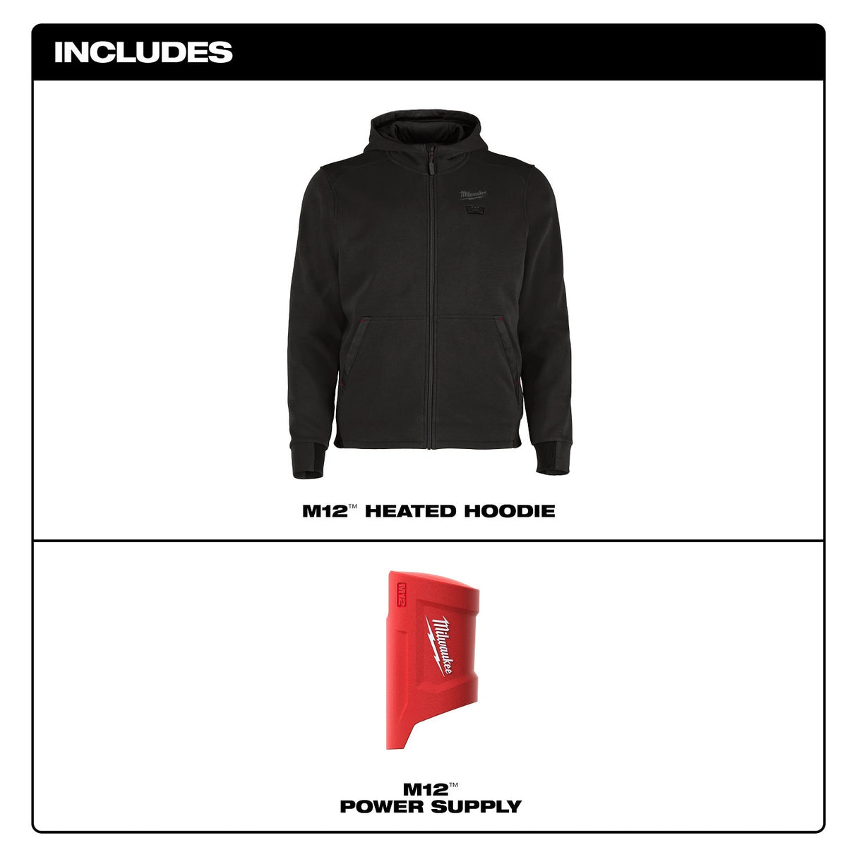 Milwaukee M200B-20 M12 Heated Hoodie Only - Black - 3