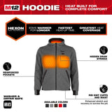Milwaukee M200G-20 M12 Heated Hoodie Only - Gray - 2