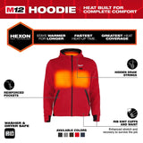 Milwaukee M200R-20 M12 Heated Hoodie Only - Red - 2
