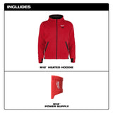 Milwaukee M200R-20 M12 Heated Hoodie Only - Red - 3