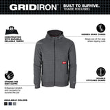 Milwaukee M250G GRIDIRON Full-Zip Hoodie - Gray - 2