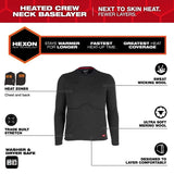 Milwaukee M500B-21 Heated Merino Wool Crew Neck Baselayer with HEXON Heat Technology and 2 Heat Zones - 3
