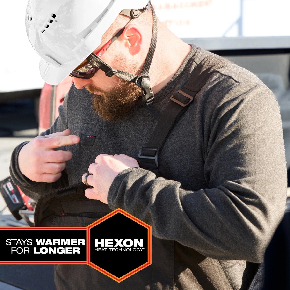 Milwaukee M500B-21 Heated Merino Wool Crew Neck Baselayer with HEXON Heat Technology and 2 Heat Zones - 6