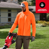 Milwaukee M550A-L WORKSKIN Hooded Sun Shirt with UPF 50 Plus Sun Protection and Sweat-Wicking Fabric Orange Large - 3