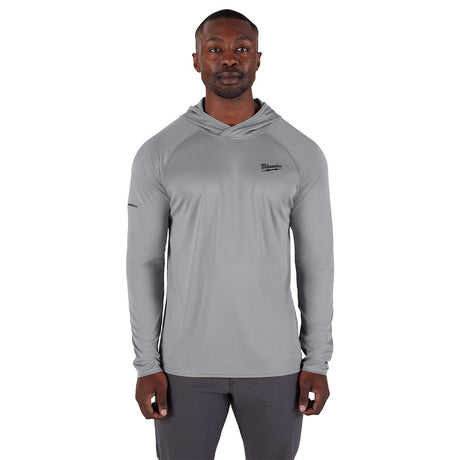 Milwaukee M550G-L WORKSKIN Hooded Sun Shirt - GRAY L