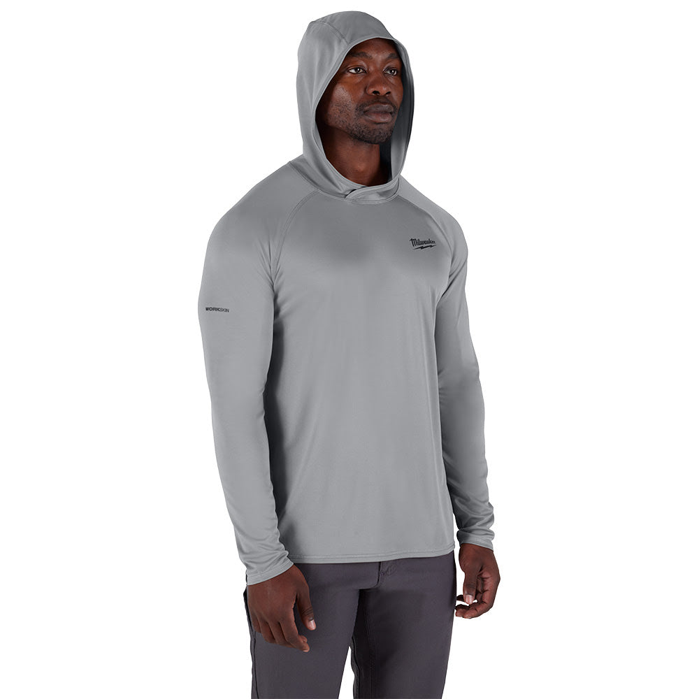 Milwaukee M550G-L WORKSKIN Hooded Sun Shirt - GRAY L - 8