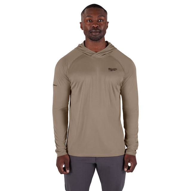 Milwaukee M550N-M WORKSKIN Hooded Sun Shirt - SANDSTONE M