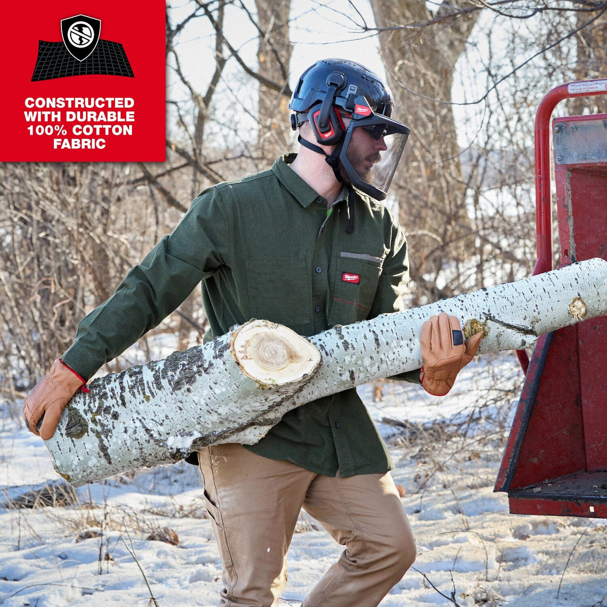 Milwaukee M552E-L Gridiron Flannel Shirt Wind Resistant Heavyweight Cotton with Reinforced Pockets and Cuffs - 3