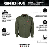 Milwaukee M552E-M GRIDIRON Flannel Shirt Heavyweight Cotton Wind Resistant Workwear - 2