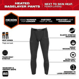 Milwaukee M600B-21 Heated Merino Wool Baselayer Pants Kit with 2.5Ah Battery App Control - 2
